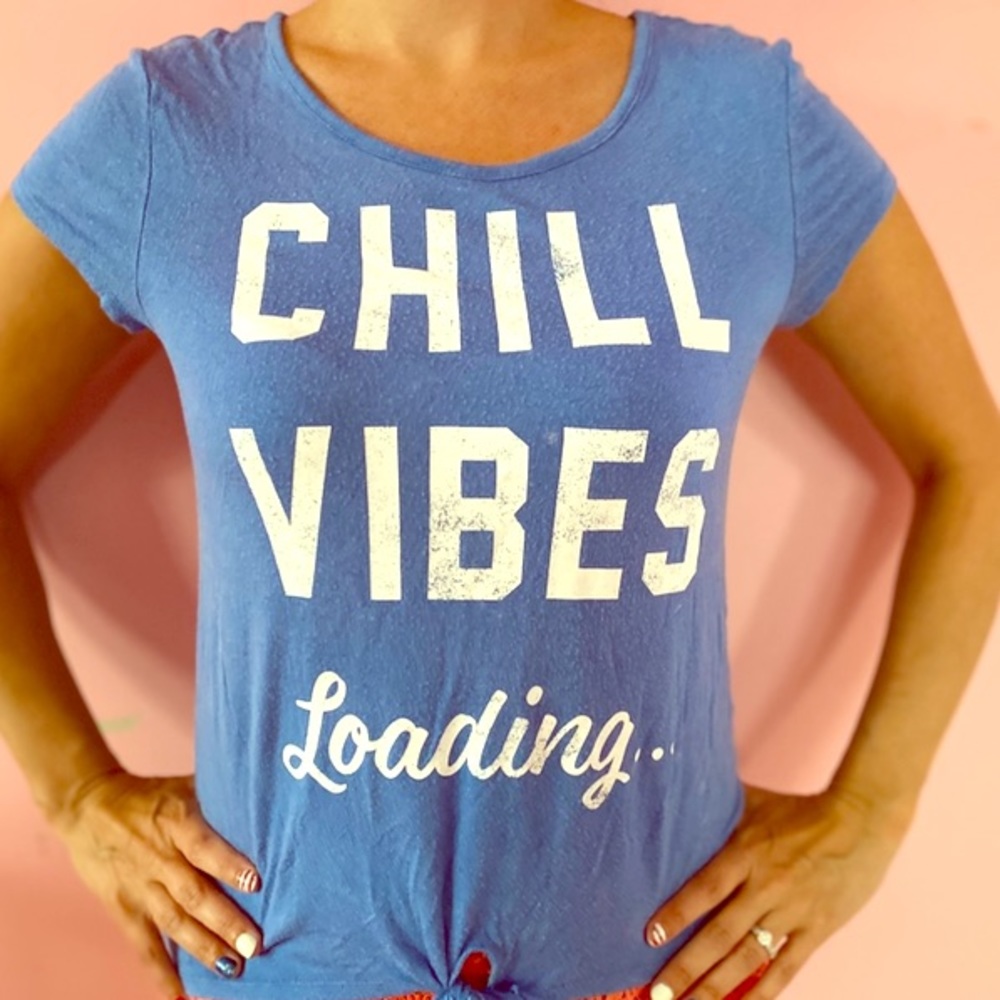 Blue “Chill Vibes Loading” T-Shirt (Justice)